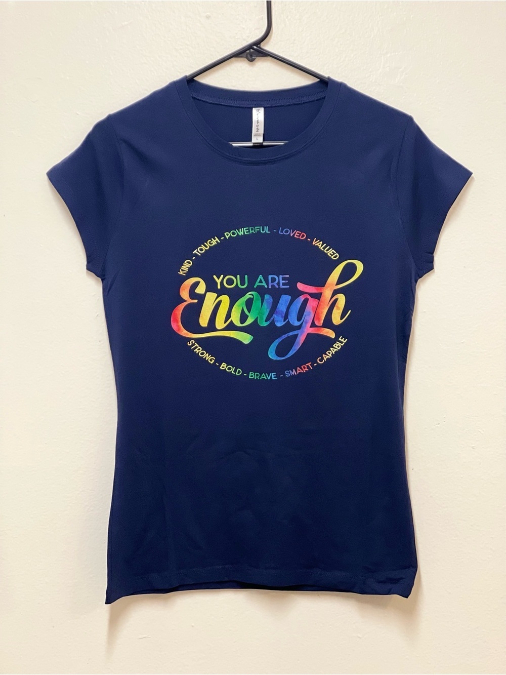 "You Are Enough" Navy Tee - Picture 8 of 8